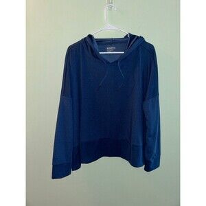 Mondetta Women's Hoodie Sz XL Lightweight Active Ribbed Texture Pullover Blue